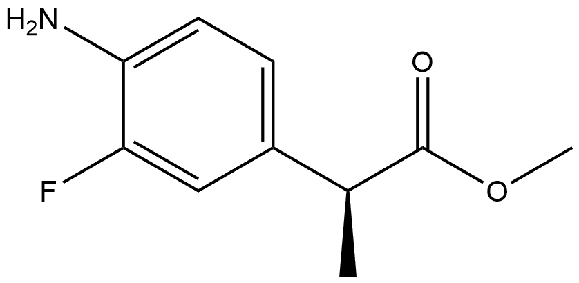 (S)-2-(4-氨基-3-氟苯基)丙酸甲酯 结构式