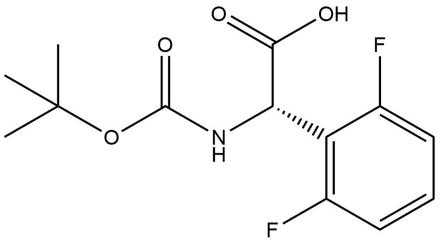 Benzeneacetic acid, α-[[(1,1-dimethylethoxy)carbonyl]amino]-2,6-difluoro-, (αS)- 结构式