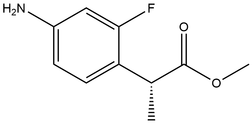 (ΑR)-4-氨基-2-氟-Α-甲基苯乙酸甲酯 结构式