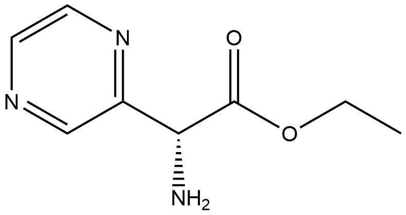 ethyl (R)-2-amino-2-(pyrazin-2-yl)acetate 结构式