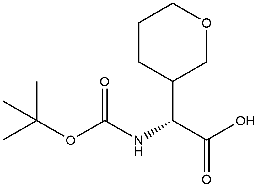 (R)-2-((tert-butoxycarbonyl)amino)-2-(tetrahydro-2H-pyran-3-yl)acetic acid 结构式