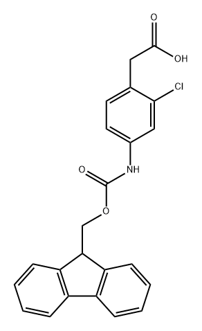 Benzeneacetic acid, 2-chloro-4-[[(9H-fluoren-9-ylmethoxy)carbonyl]amino]- 结构式