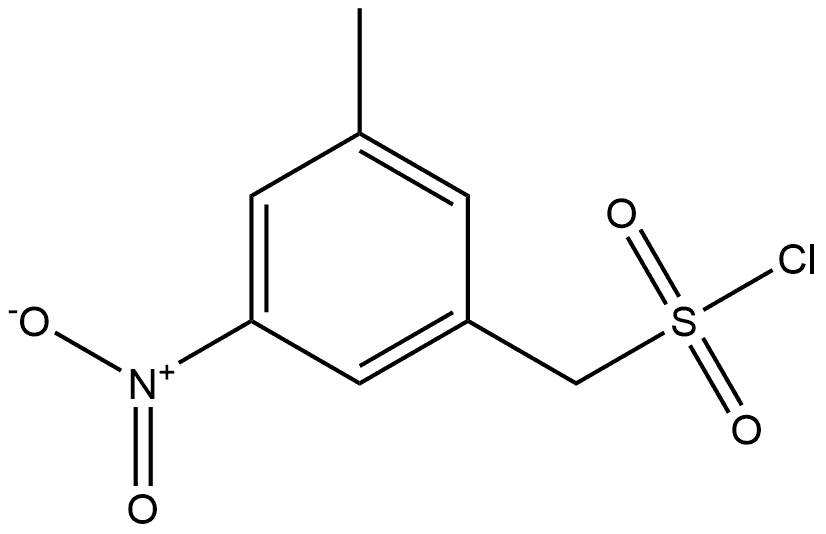 (3-甲基-5-硝基苯基)甲磺酰氯 结构式