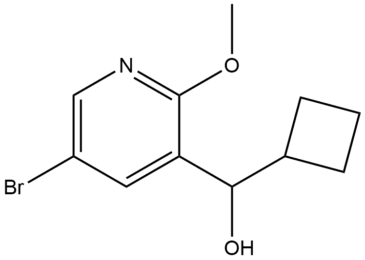 5-Bromo-α-cyclobutyl-2-methoxy-3-pyridinemethanol 结构式