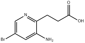 3-(3-氨基-5-溴吡啶-2-基)丙酸 结构式