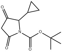 1-Pyrrolidinecarboxylic acid, 2-cyclopropyl-3,5-dioxo-, 1,1-dimethylethyl ester 结构式