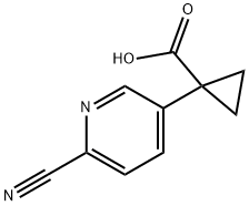 1-(6-cyanopyridin-3-yl)cyclopropane-1-carboxylic
acid 结构式