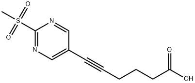 6-(2-(甲基磺酰基)嘧啶-5-基)己-5-炔酸 结构式