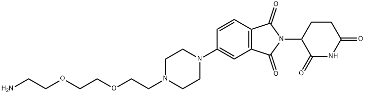 1H-ISOINDOLE-1,3(2H)-DIONE, 5-[4-[2-[2-(2-AMINOETHOXY)ETHOXY]ETHYL]-1-PIPERAZINYL]-2-(2,6-DIOXO-3-P 结构式