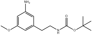 (3-氨基-5-甲氧基苯乙基)氨基甲酸叔丁酯 结构式