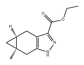 (4AS,5AR)-乙基5A-甲基-1,4,4A,5,5A,6-六氢环丙烷[F]吲唑-3-羧酸酯 结构式