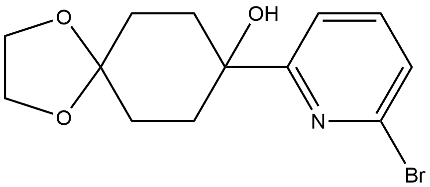 8-(6-Bromo-2-pyridinyl)-1,4-dioxaspiro[4.5]decan-8-ol 结构式