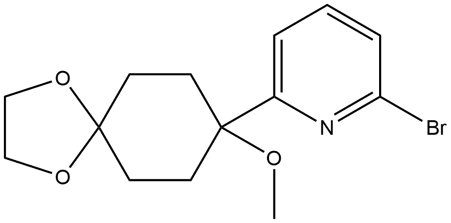 2-Bromo-6-(8-methoxy-1,4-dioxaspiro[4.5]dec-8-yl)pyridine 结构式