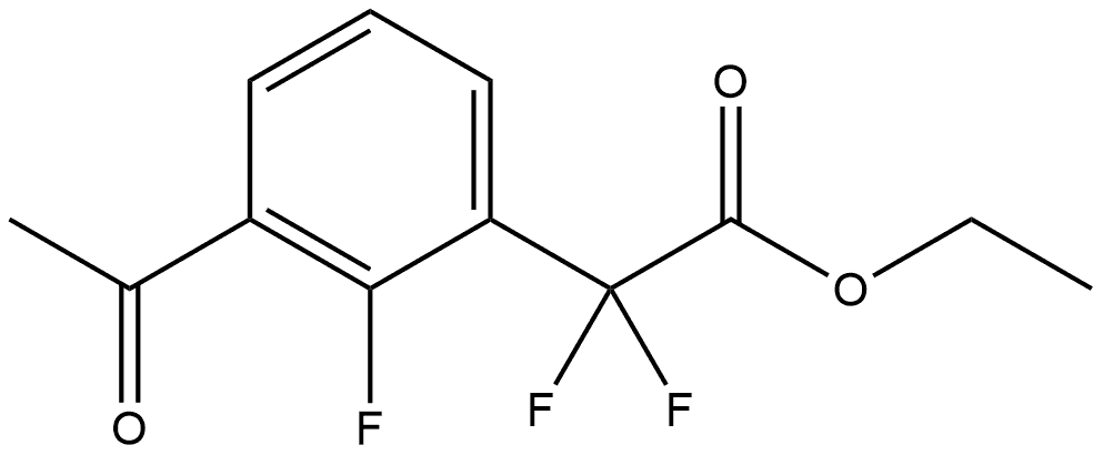 Benzeneacetic acid, 3-acetyl-α,α,2-trifluoro-, ethyl ester 结构式