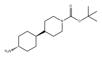 1-Piperidinecarboxylic acid, 4-(trans-4-aminocyclohexyl)-, 1,1-dimethylethyl ester 结构式