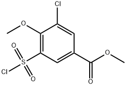 3-氯-5-(氯磺酰基)-4-甲氧基苯甲酸甲酯 结构式