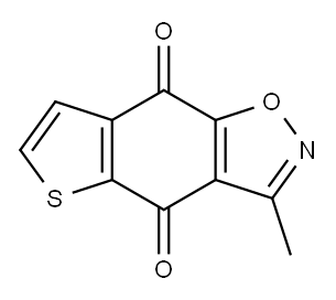 Thieno[2,3-f]-1,2-benzisoxazole-4,8-dione, 3-methyl- 结构式