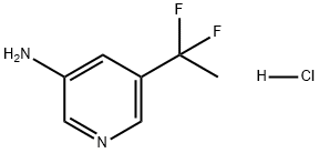 3-Pyridinamine, 5-(1,1-difluoroethyl)-, hydrochloride (1:1) 结构式