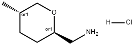 REL-((2R,5S)-5-甲基四氢2H-吡喃-2-基)甲胺(盐酸盐) 结构式