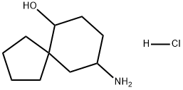 Spiro[4.5]decan-6-ol, 9-amino-, hydrochloride (1:1) 结构式
