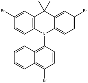 Acridine, 2,7-dibromo-10-(4-bromo-1-naphthalenyl)-9,10-dihydro-9,9-dimethyl- 结构式
