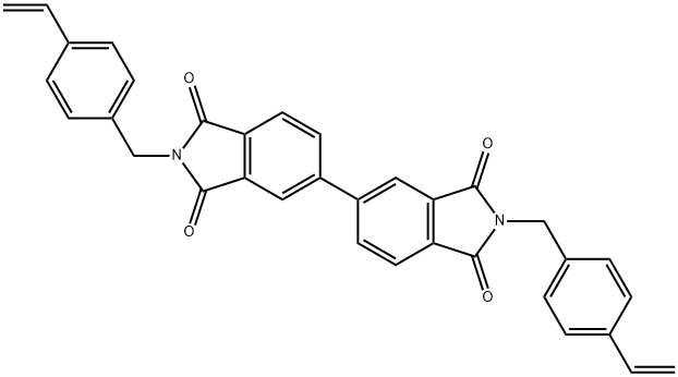 N,N'-双[(4-乙烯基苯基)甲基]-3,3',4,4'-联苯四甲酸二酰亚胺 结构式