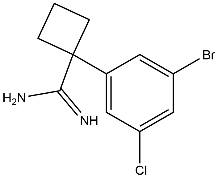1-(3-Bromo-5-chlorophenyl)cyclobutanecarboximidamide 结构式