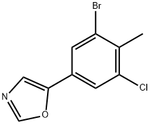 5-(3-bromo-5-chloro-4-methylphenyl)oxazole 结构式