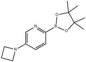 Pyridine, 5-(1-azetidinyl)-2-(4,4,5,5-tetramethyl-1,3,2-dioxaborolan-2-yl)- 结构式