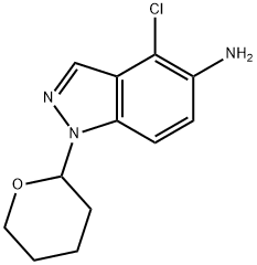 4-氯-1-(四氢2H-吡喃-2-基)-1H-吲唑-5-胺 结构式