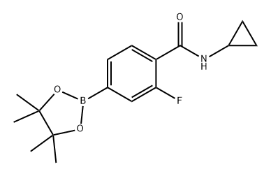 N-环丙基-2-氟-4-(4,4,5,5-四甲基-1,3,2-二氧硼杂环戊烷-2-基)苯甲酰胺 结构式