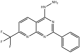 Pyrido[2,3-d]pyrimidine, 4-hydrazinyl-2-phenyl-7-(trifluoromethyl)- 结构式