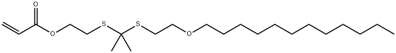 2-PROPENOIC ACID, 2-[[1-[[2-(DODECYLOXY)ETHYL]THIO]-1-METHYLETHYL]THIO]ETHYL ESTER 结构式