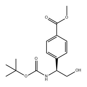 Benzoic acid, 4-[(1S)-1-[[(1,1-dimethylethoxy)carbonyl]amino]-2-hydroxyethyl]-, methyl ester 结构式