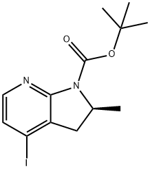 (2S)-4-Iodo-2-methyl-2,3-dihydropyrrolo[2,3-b]pyridine, N-BOC protected 结构式