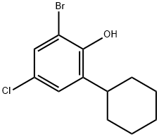 2-Bromo-4-chloro-6-cyclohexylphenol 结构式