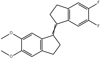 (E)-5,6-difluoro-5',6'-dimethoxy-2,2',3,3'-tetrahydro-1,1'-biindenylidene 结构式