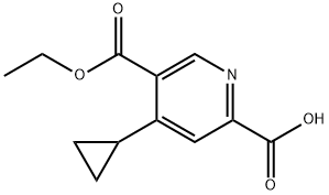 2,5-Pyridinedicarboxylic acid, 4-cyclopropyl-, 5-ethyl ester 结构式