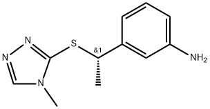 (S)-3-(1-((4-甲基-4H-1,2,4-三唑-3-基)硫代)乙基)苯胺 结构式