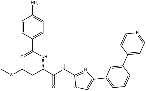 Benzamide, 4-amino-N-[(1S)-3-(methylthio)-1-[[[4-[3-(4-pyridinyl)phenyl]-2-thiazolyl]amino]carbonyl]propyl]- 结构式