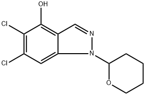 5,6-DICHLORO-1-(TETRAHYDROPYRAN-2-YL)-1H-INDAZOL-4-OL 结构式