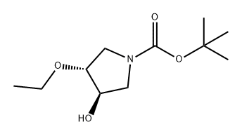(3R,4R)-3-乙氧基-4-羟基吡咯烷-1-羧酸叔丁酯 结构式