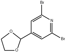 2,6-二溴-4-(1,3-二氧戊环-2-基)吡啶 结构式