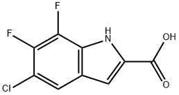 5-氯-6,7-二氟-1H-吲哚-2-羧酸 结构式