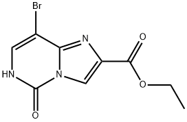 IMIDAZO[1,2-C]PYRIMIDINE-2-CARBOXYLIC ACID, 8-BROMO-5,6-DIHYDRO-5-OXO-, ETHYL ESTER 结构式