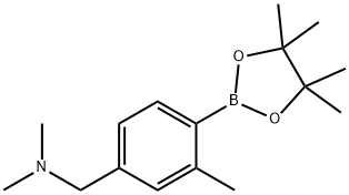 BENZENEMETHANAMINE, N,N,3-TRIMETHYL-4-(4,4,5,5-TETRAMETHYL-1,3,2-DIOXABOROLAN-2-YL)- 结构式