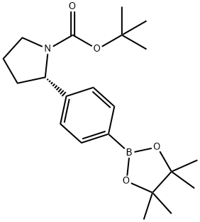 1-Pyrrolidinecarboxylic acid, 2-[4-(4,4,5,5- tetramethyl-1,3,2-dioxaborolan-2-yl)phenyl]-, 1,1-dimethylethyl ester, (2S)- 结构式