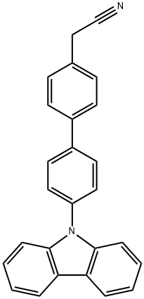 2-(4'-(9H-咔唑-9-基)-[1,1'-联苯]-4-基)乙腈 结构式