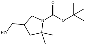 4-(羟甲基)-2,2-二甲基吡咯烷-1-羧酸叔丁酯 结构式