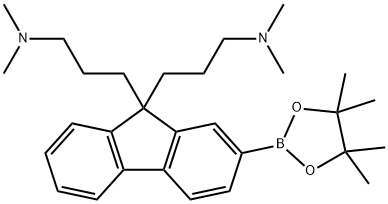 9H-Fluorene-9,9-dipropanamine, N,N,N',N'-tetramethyl-2-(4,4,5,5-tetramethyl-1,3,2-dioxaborolan-2-yl)- 结构式